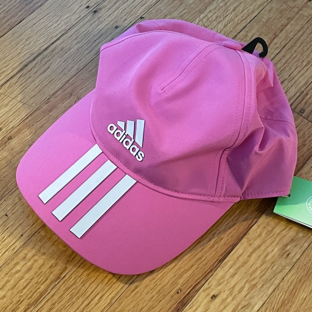 Adidas Aeroready 3 Stripes Baseball Hat Pink S/M